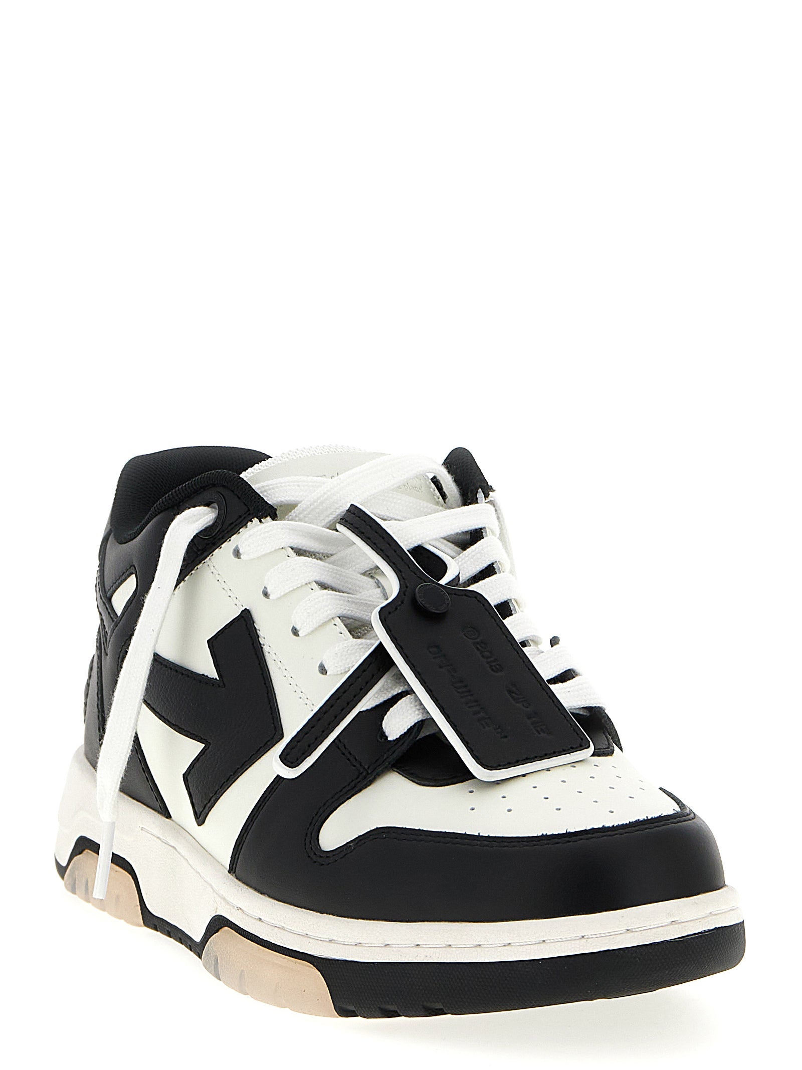 Off-White White/Black Calf Leather Low Top Sneakers