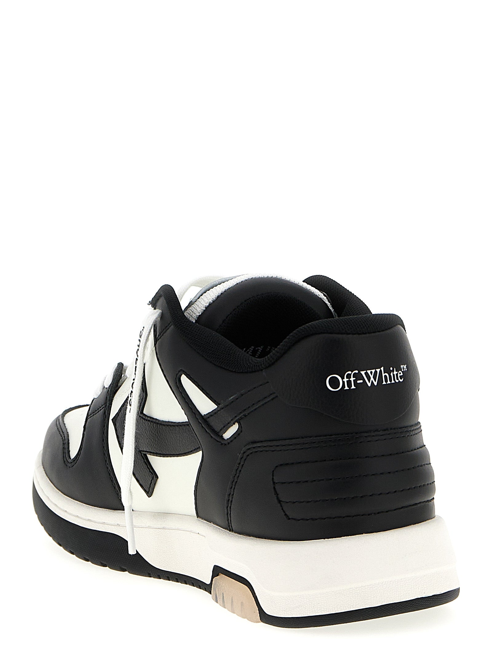 Off-White White/Black Calf Leather Low Top Sneakers