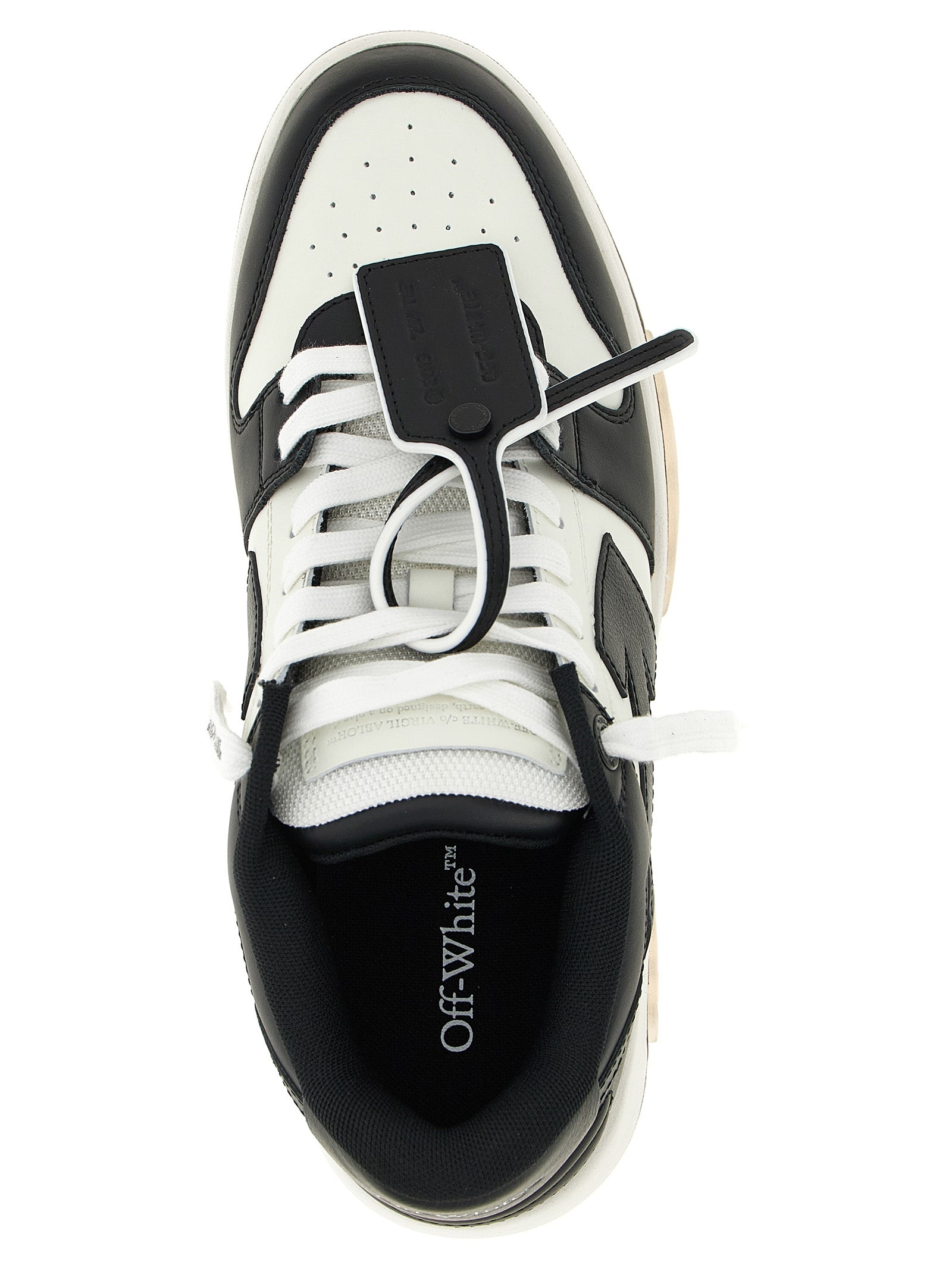 Off-White White/Black Calf Leather Low Top Sneakers