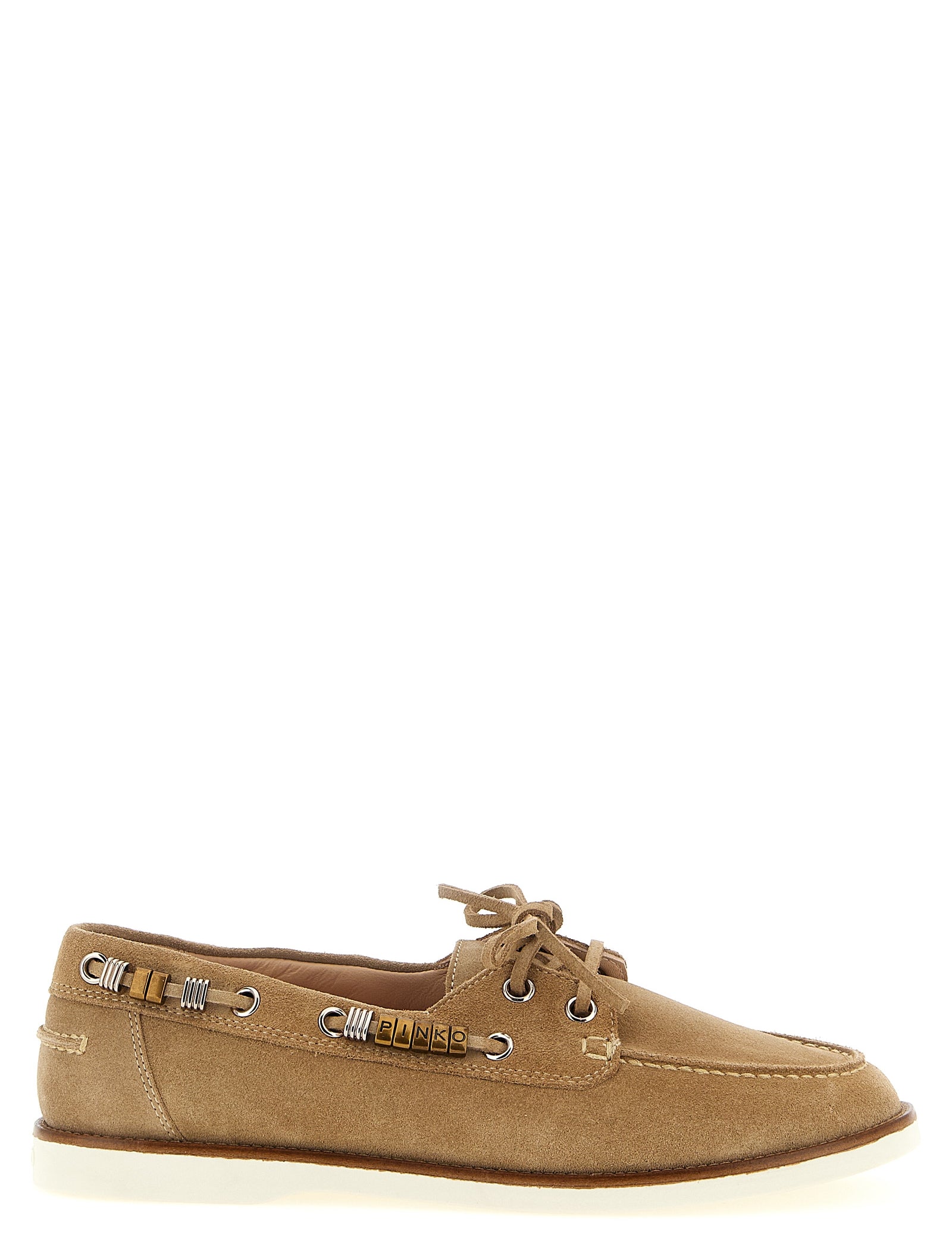 PINKO Beige Calfskin Moccasin