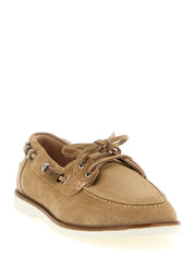 PINKO Beige Calfskin Moccasin