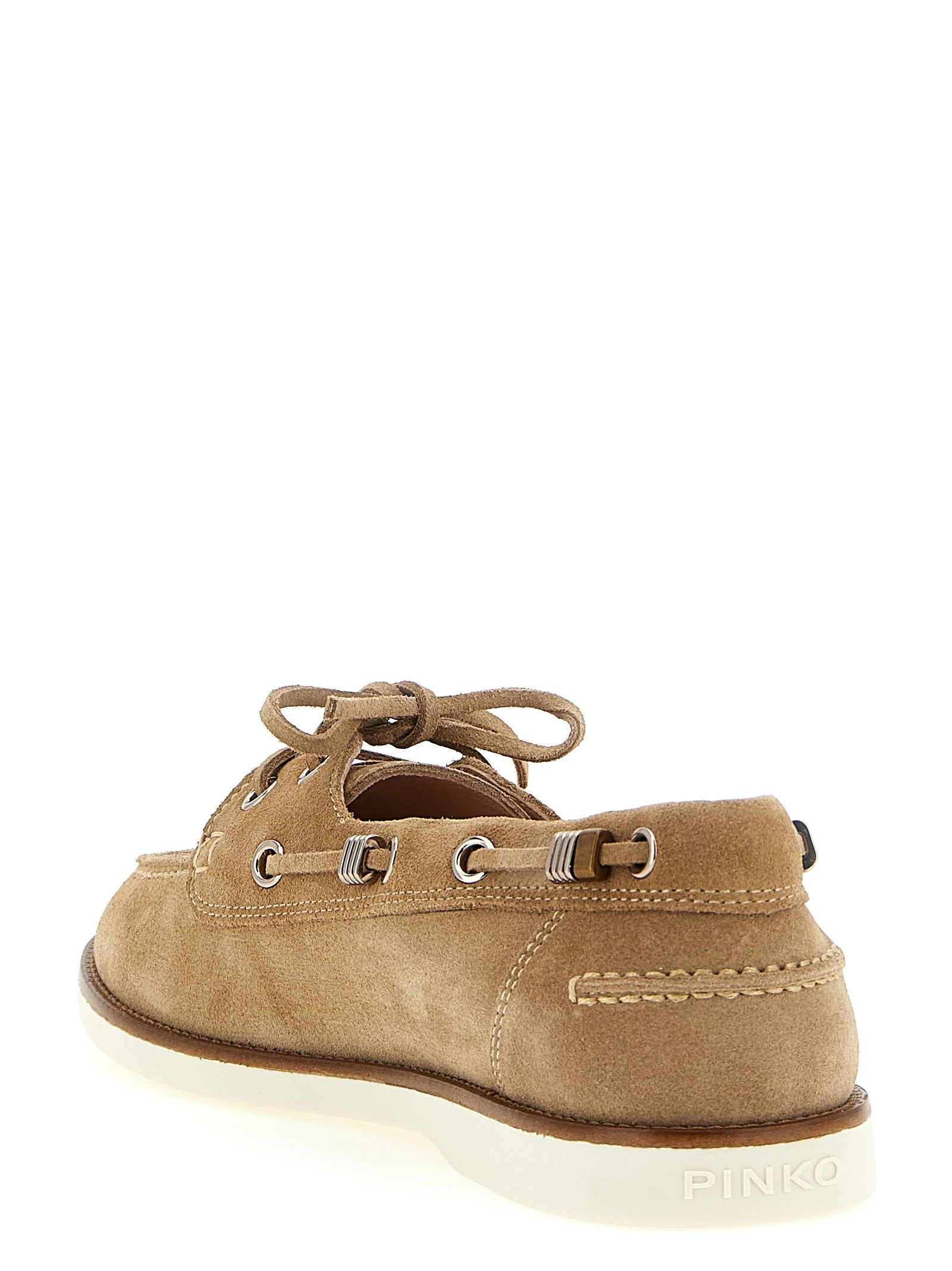 PINKO Beige Calfskin Moccasin