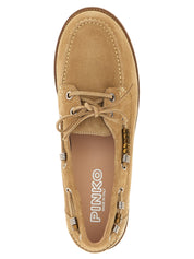 PINKO Beige Calfskin Moccasin