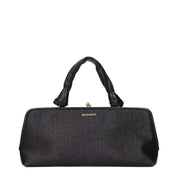 Jil Sander Black Raffia Handbag