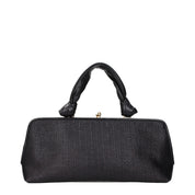 Jil Sander Black Raffia Handbag