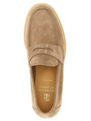 Brunello Cucinelli Beige Calfskin Slip-On Loafers
