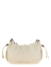 Brunello Cucinelli White Lamb Leather Mini Shoulder Bag