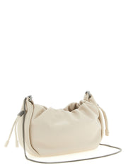 Brunello Cucinelli White Lamb Leather Mini Shoulder Bag
