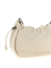 Brunello Cucinelli White Lamb Leather Mini Shoulder Bag