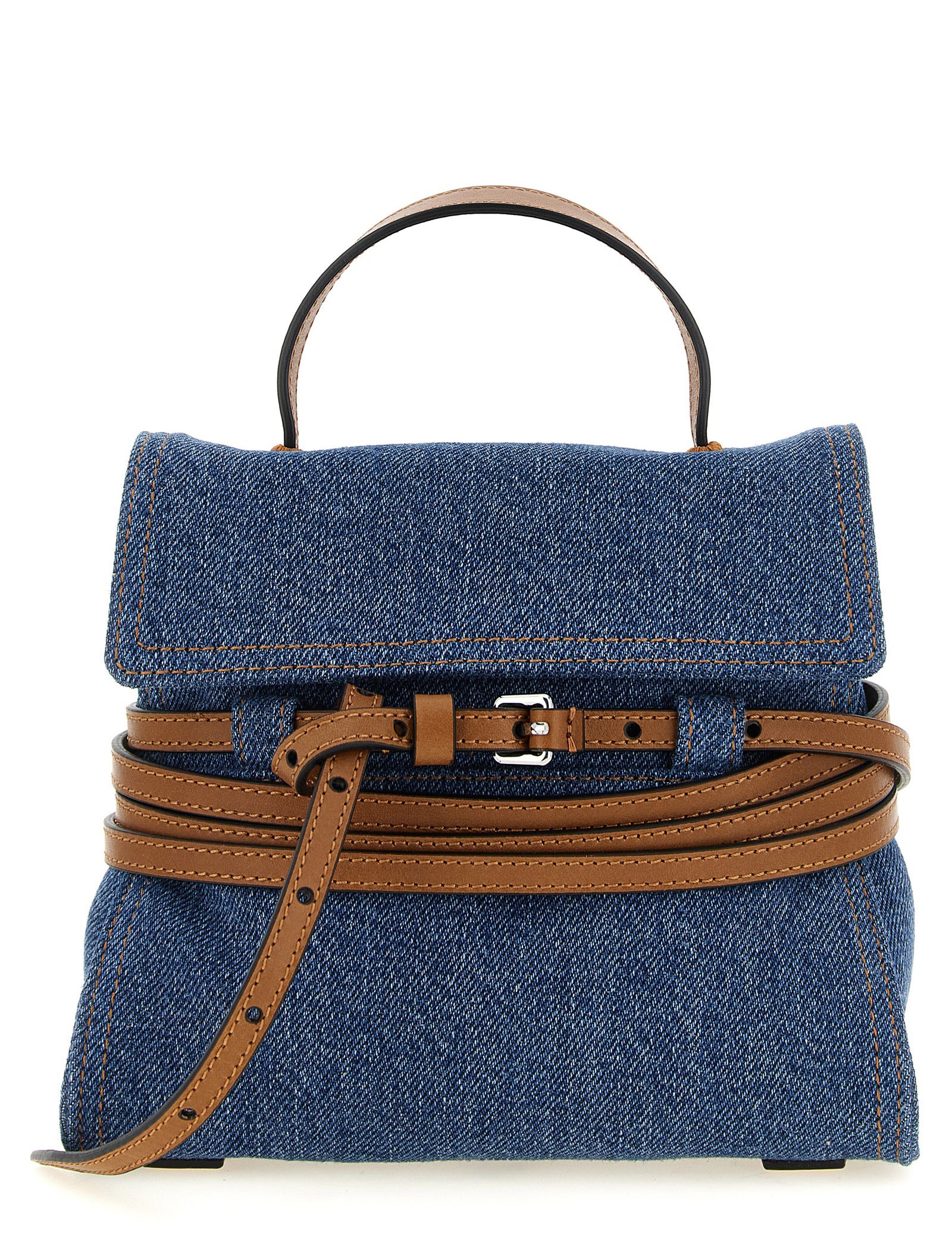 Moschino Blue Cotton Denim Handbag
