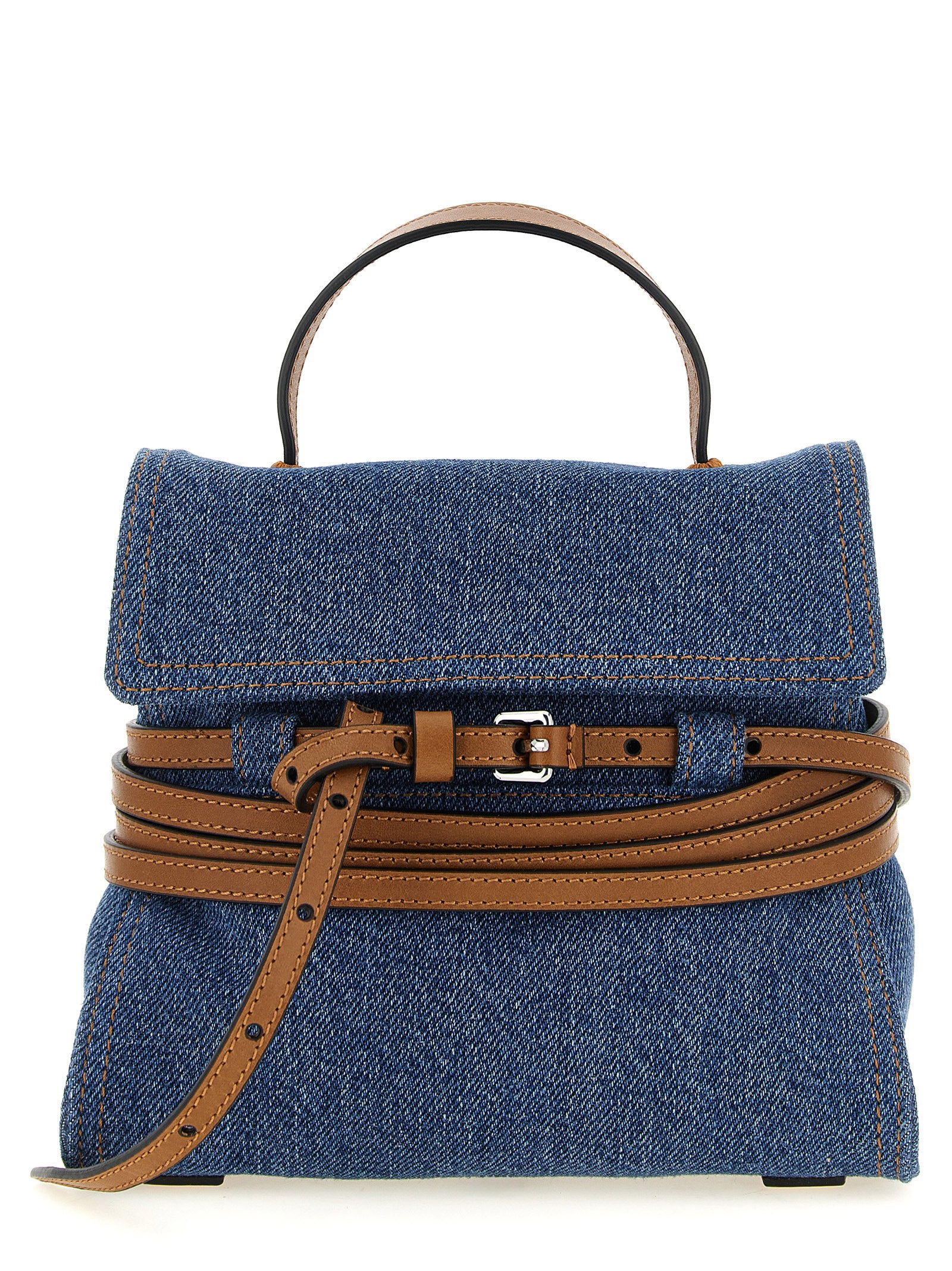 Moschino Blue Cotton Denim Handbag