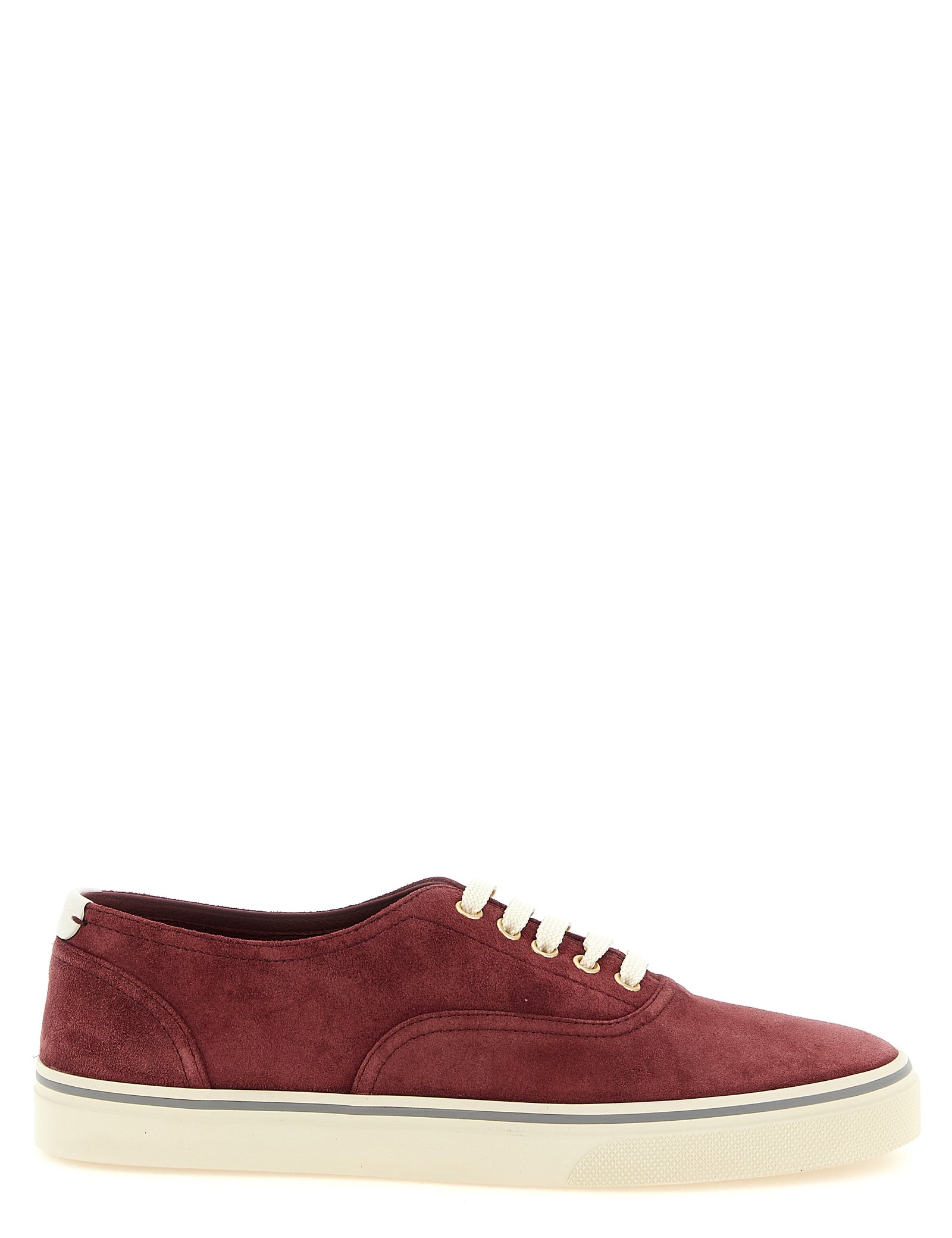 Brunello Cucinelli Burgundy Calfskin Low Top Sneakers