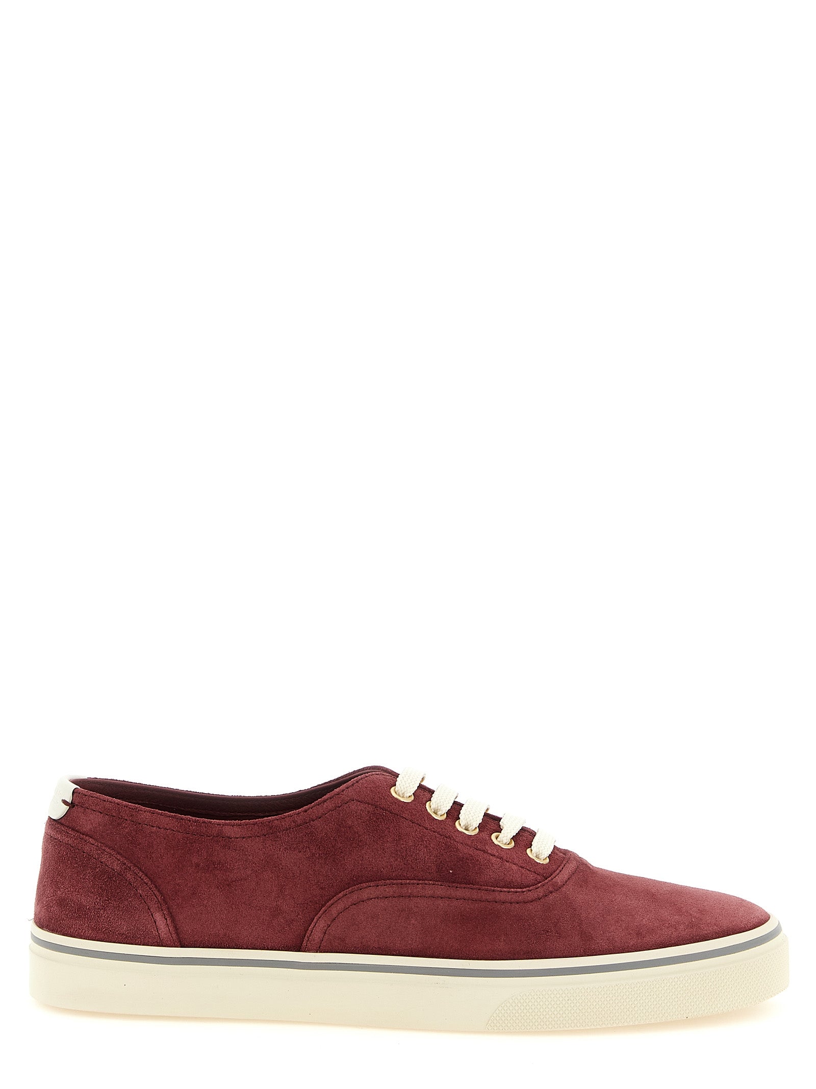 Brunello Cucinelli Burgundy Calfskin Low Top Sneakers