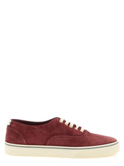 Brunello Cucinelli Burgundy Calfskin Low Top Sneakers