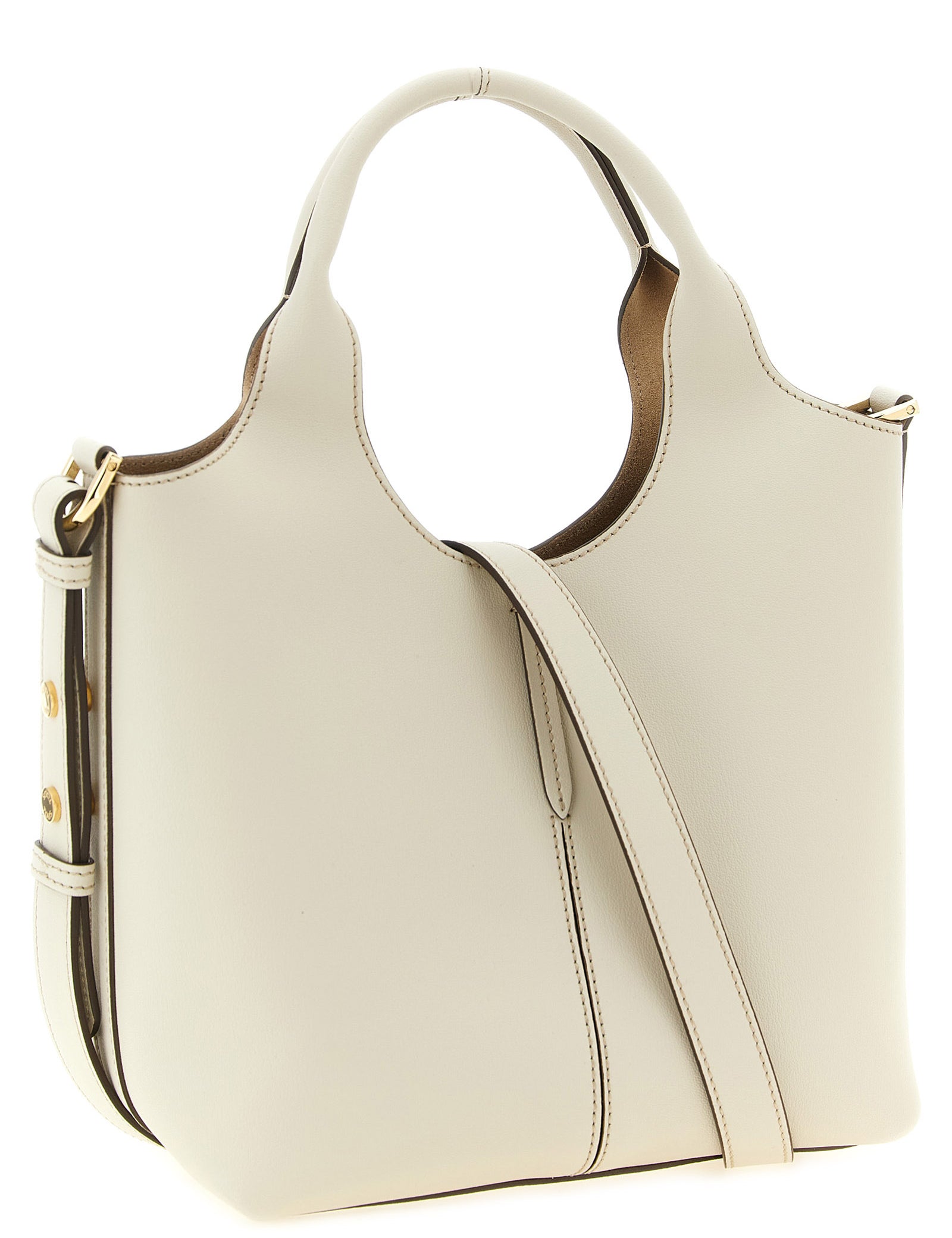 Tod's White Calfskin Mini Tote Bag