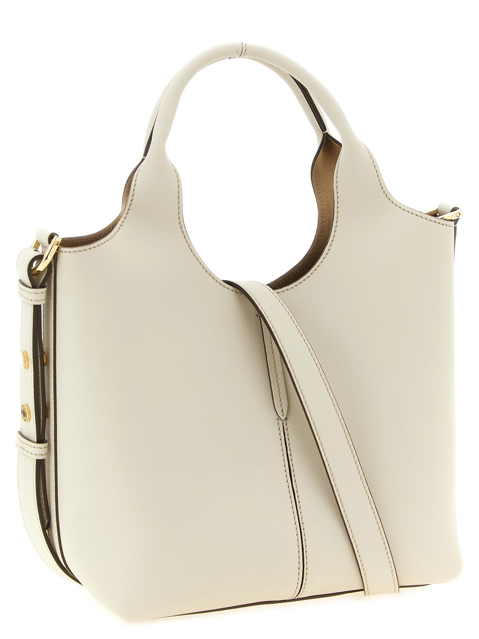 Tod's White Calfskin Mini Tote Bag