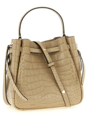 Tory Burch Beige Cowhide Leather Small Bucket Bag