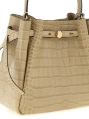 Tory Burch Beige Cowhide Leather Small Bucket Bag