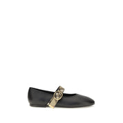 Burberry Black Calf Leather Ballet Flats