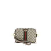 Gucci Beige and Dark Brown Coated Fabric Shoulder Bag
