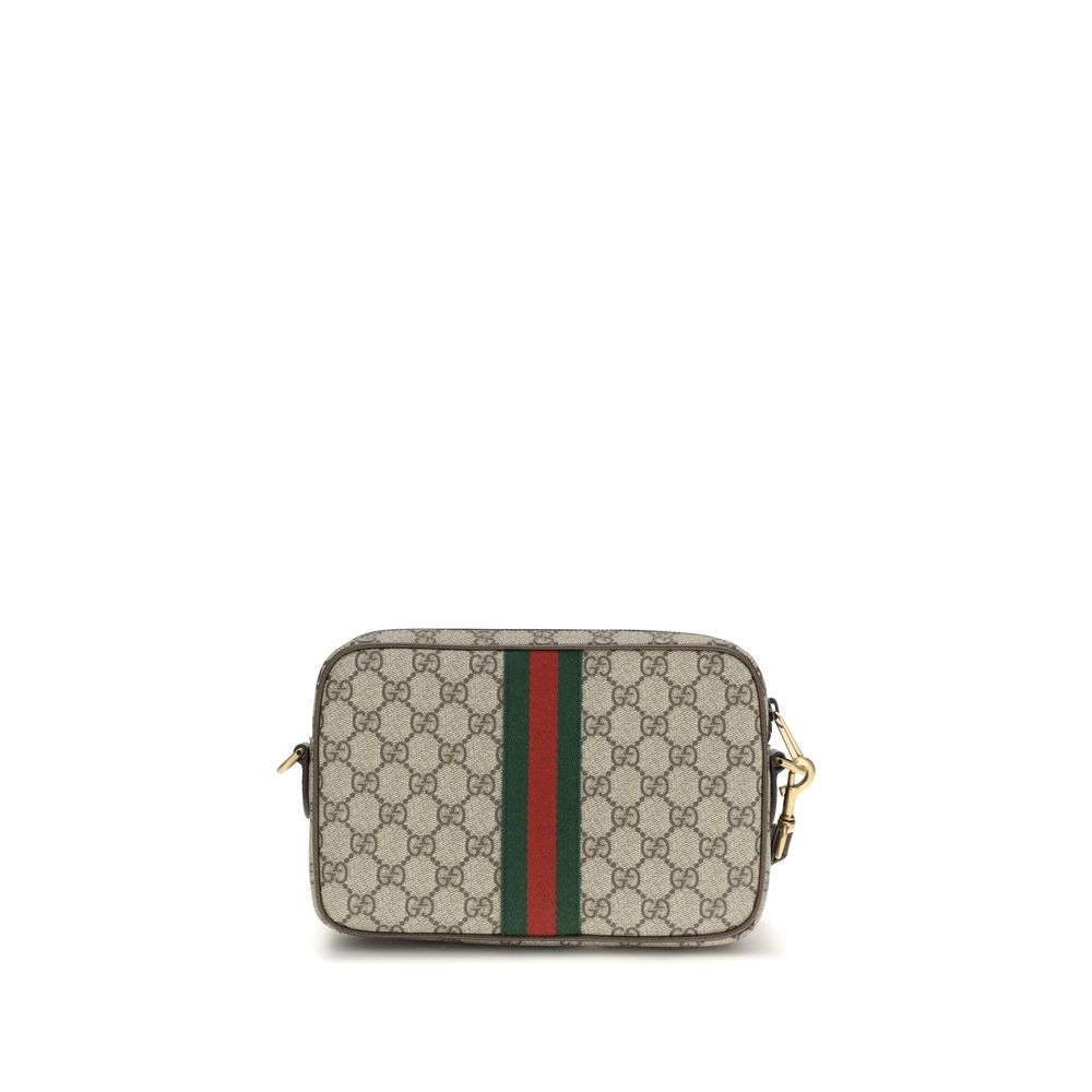 Gucci Beige and Dark Brown Coated Fabric Shoulder Bag
