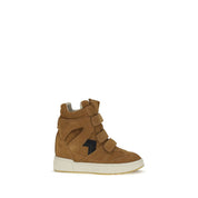 Isabel Marant Brown Calf Leather Suede High Top Sneakers