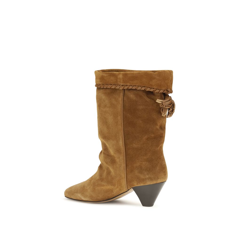 Isabel Marant Brown Calf Leather Flat Boots