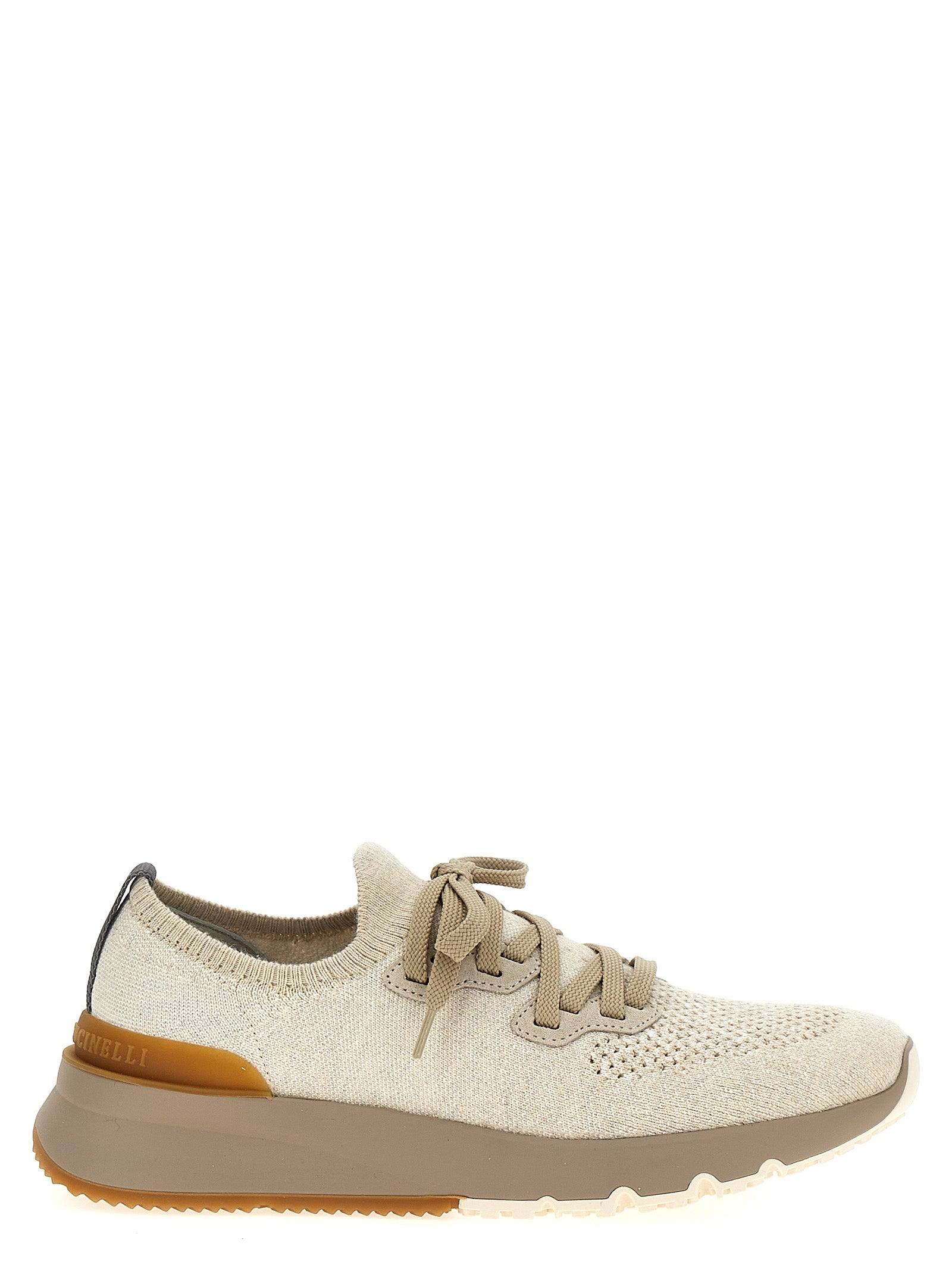Brunello Cucinelli Beige Cotton Low Top Sneakers