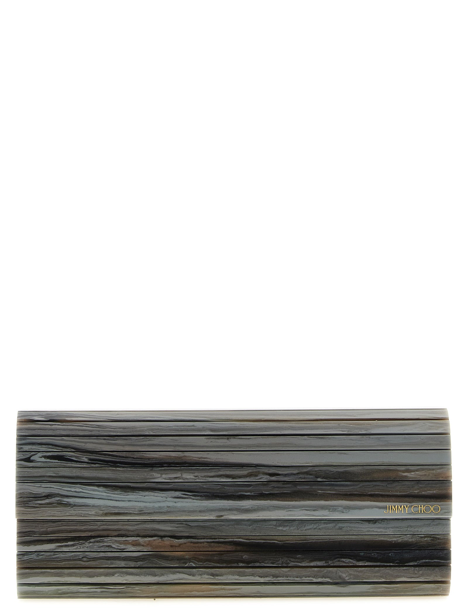 Jimmy Choo Gray Polyester Clutch Bag