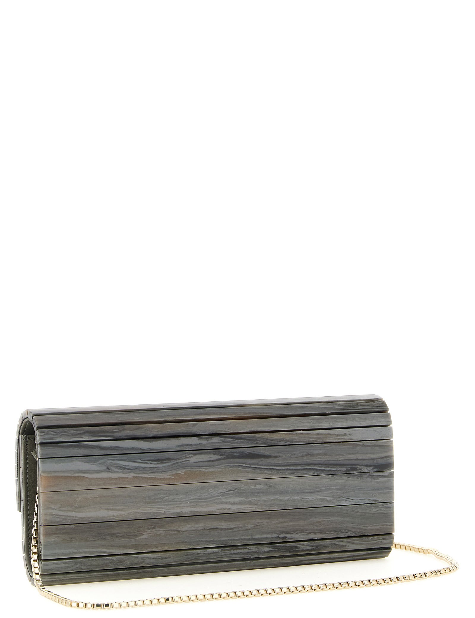 Jimmy Choo Gray Polyester Clutch Bag