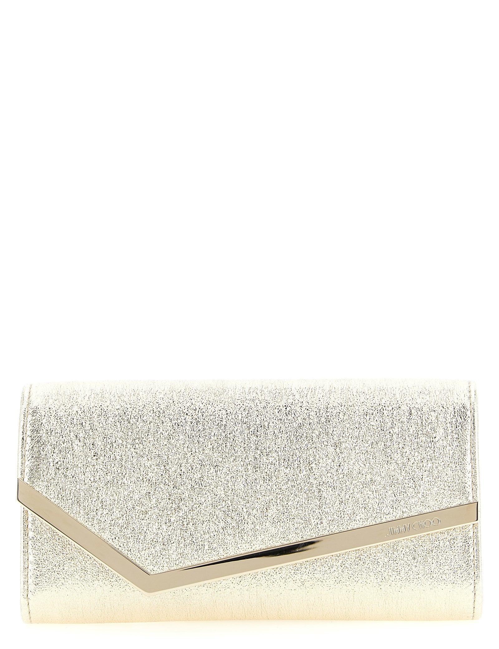 Jimmy Choo Gold Lamb Leather Clutch Bag