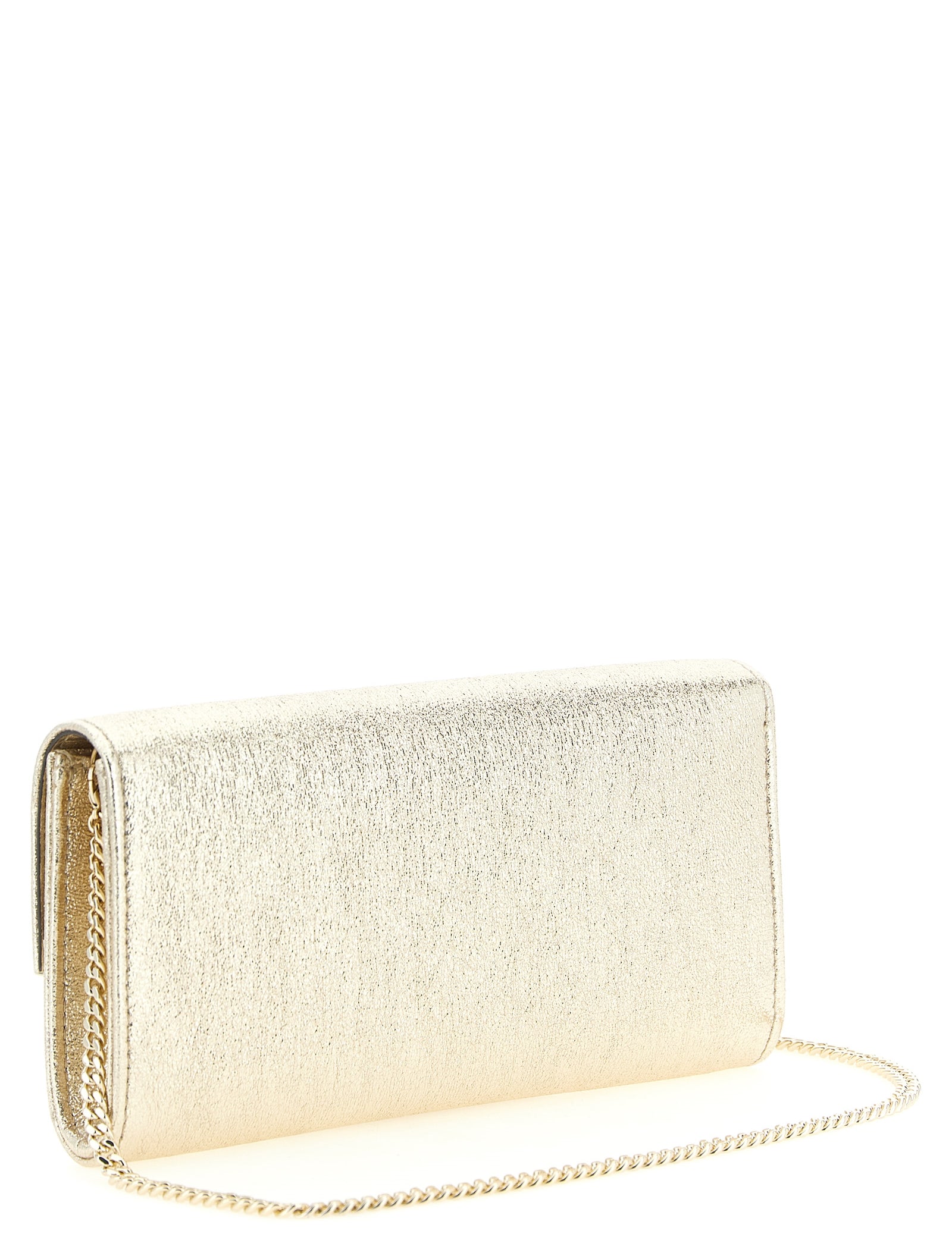 Jimmy Choo Gold Lamb Leather Clutch Bag