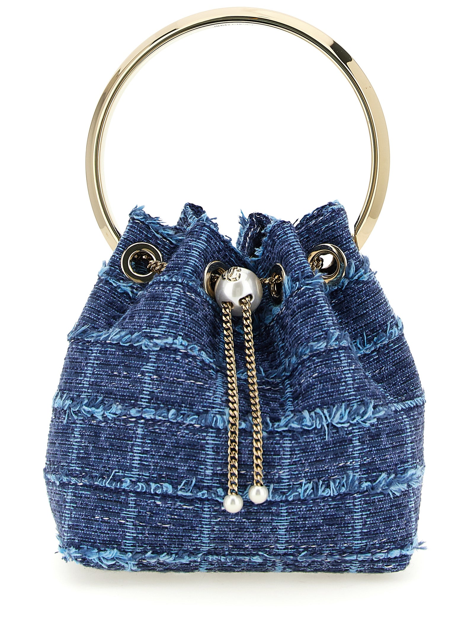 Jimmy Choo Blue Fabric Bucket Bag