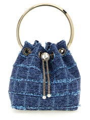 Jimmy Choo Blue Fabric Bucket Bag