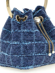 Jimmy Choo Blue Fabric Bucket Bag
