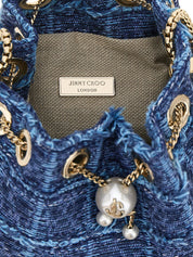 Jimmy Choo Blue Fabric Bucket Bag