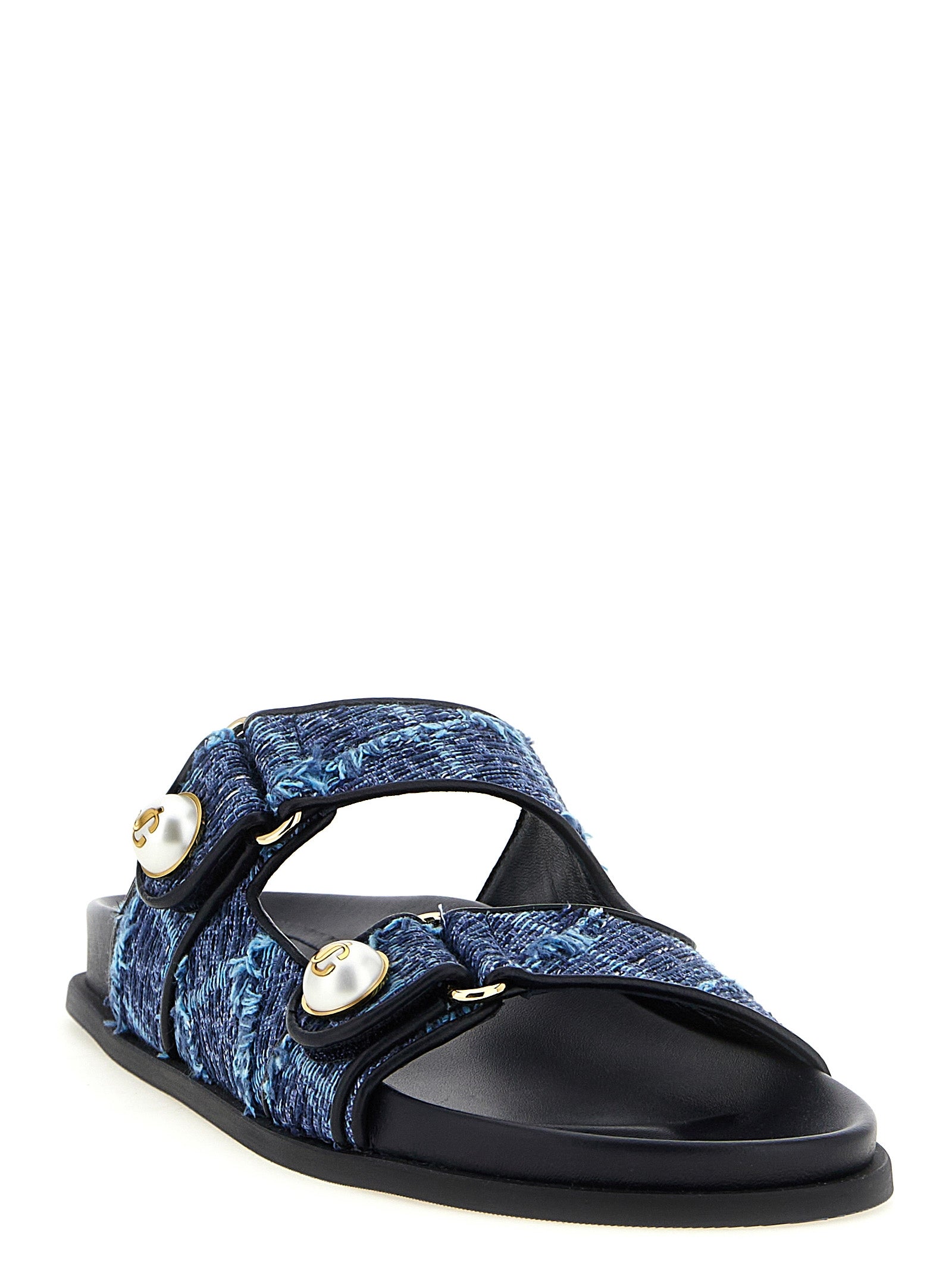 Jimmy Choo Blue Fabric Sandals