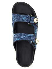 Jimmy Choo Blue Fabric Sandals