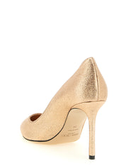 Jimmy Choo Pink Glitter Tencel High Heel Pumps