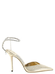 Jimmy Choo Gold Tencel High-Heel Pumps