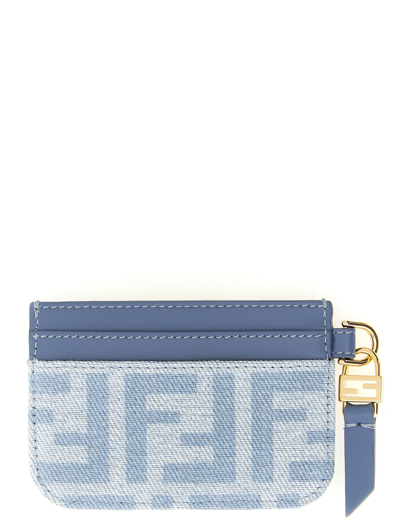 Fendi Blue Cotton Cardholder