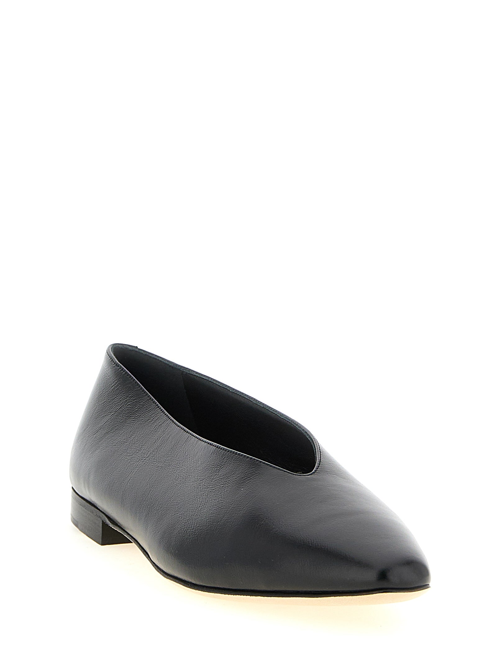 Jimmy Choo Black Leather Ballet Flats