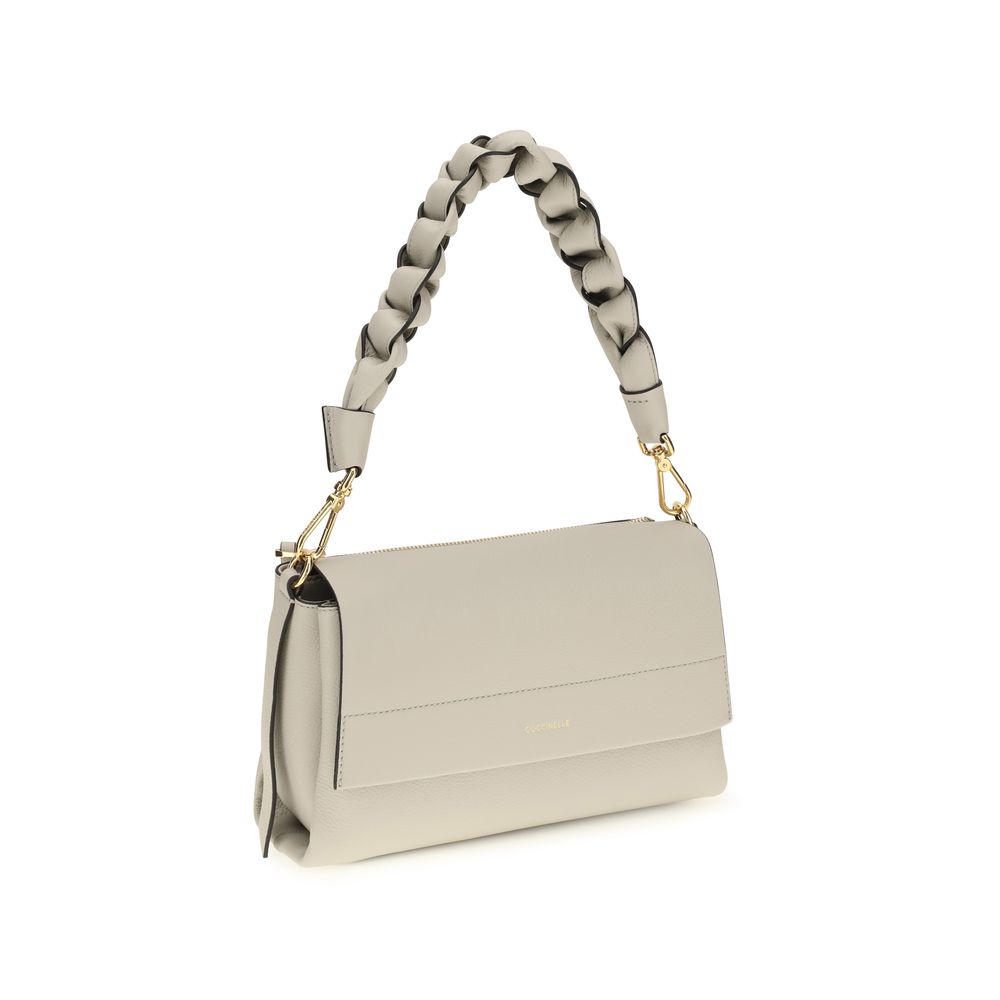 Coccinelle Beige Calf Leather Shoulder Bag