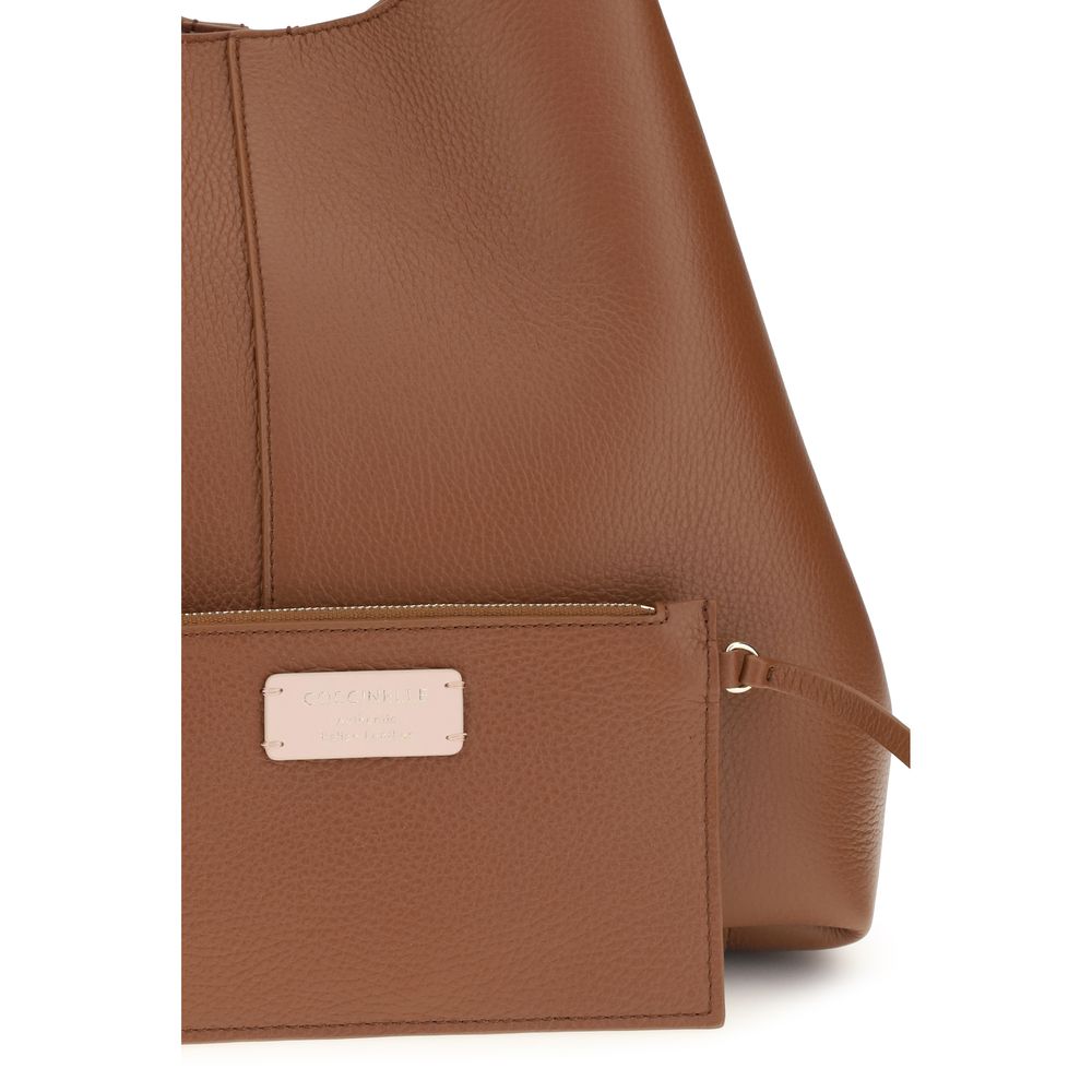 Coccinelle Brown Calf Leather Shoulder Bag