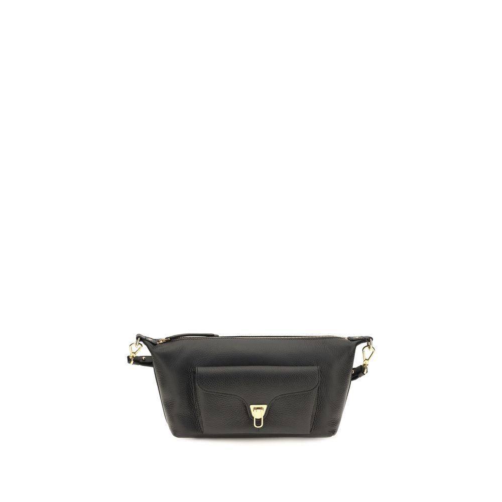 Coccinelle Black Calf Leather Shoulder Bag
