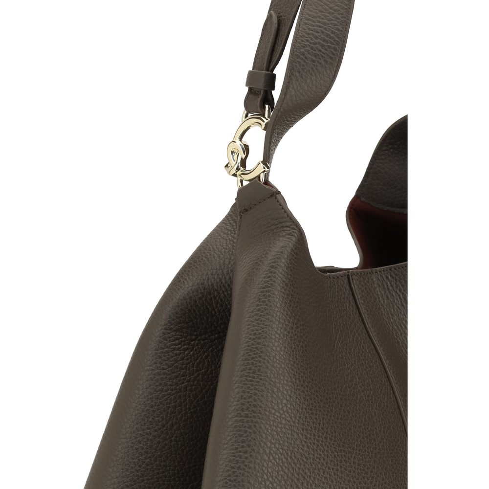 Coccinelle Brown Calf Leather Shoulder Bag