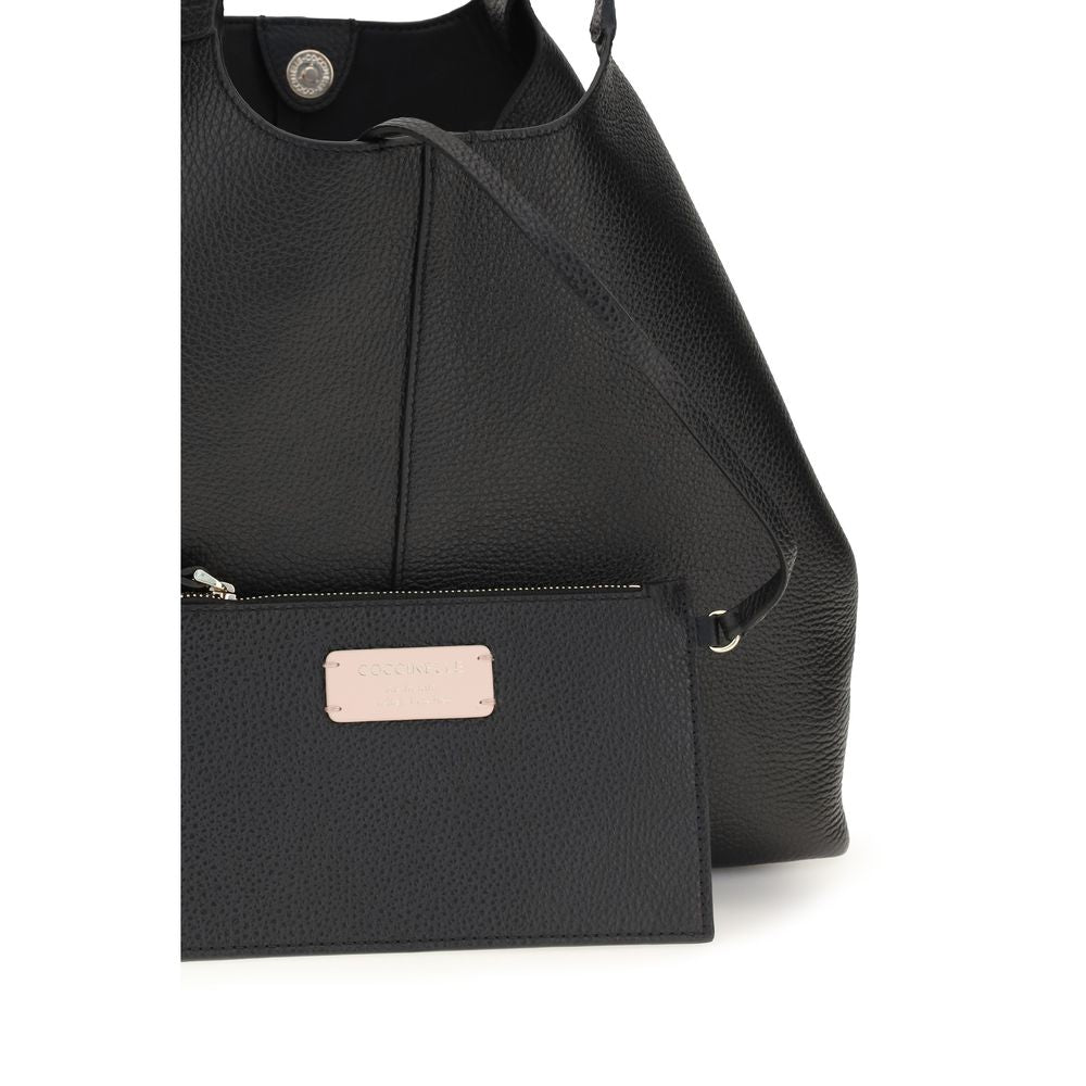 Coccinelle Black Calf Leather Shoulder Bag
