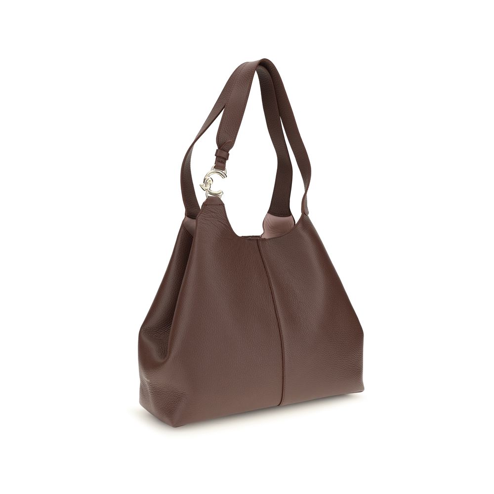 Coccinelle Beige Calf Leather Shoulder Bag
