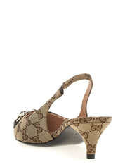 Gucci Beige Polyester Mid Heel Pumps