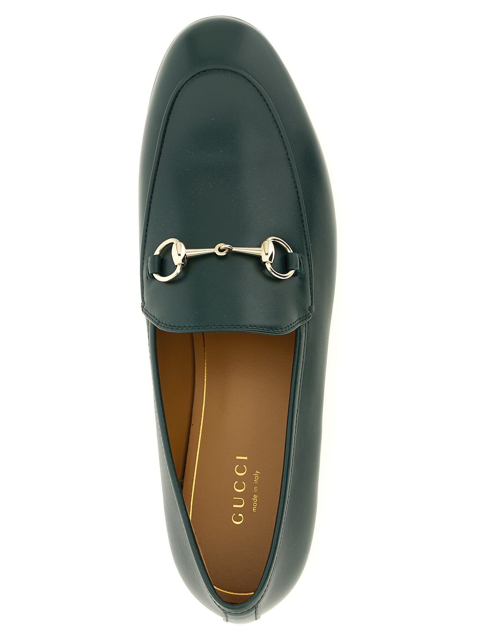 Gucci Green Calfskin Slip-On Loafers